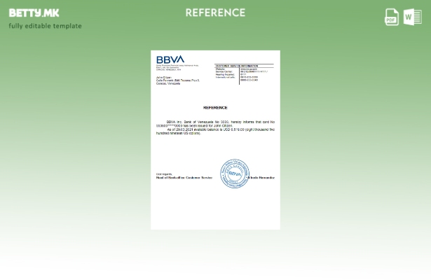 Референтен шаблон за банка во модерен стил на Венецуела BBVA